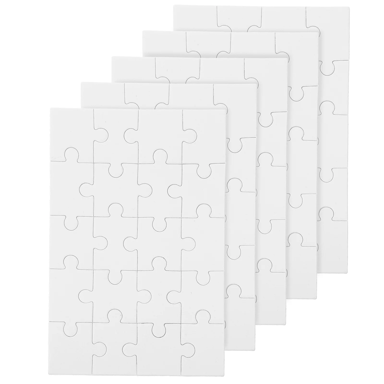 

5 Sets Blank Puzzle Sublimation Transfer Puzzle Blank Jigsaw Puzzle Pieces for DIY