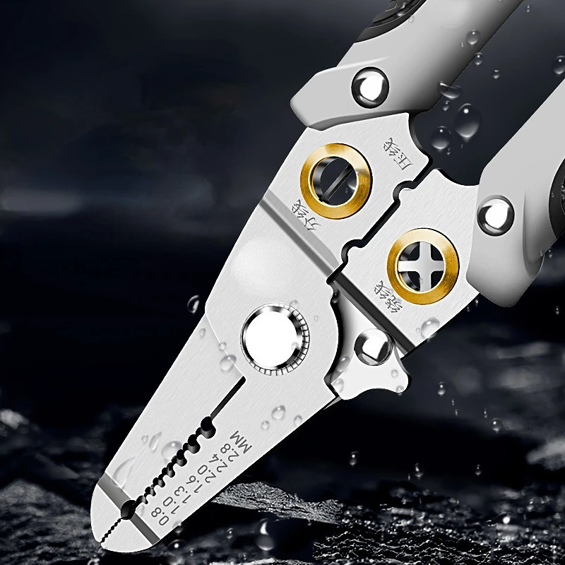 

Stripping Crimping Pliers Wire Stripper Multi Functional Ring Crimpper Electrician Peeling Network Cable Stripper Tools