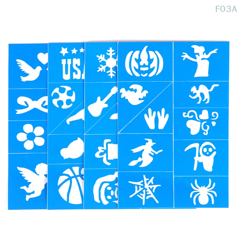 Хэллоуин лицо детские татуировки шаблоны раскрашенные трафареты блестящий