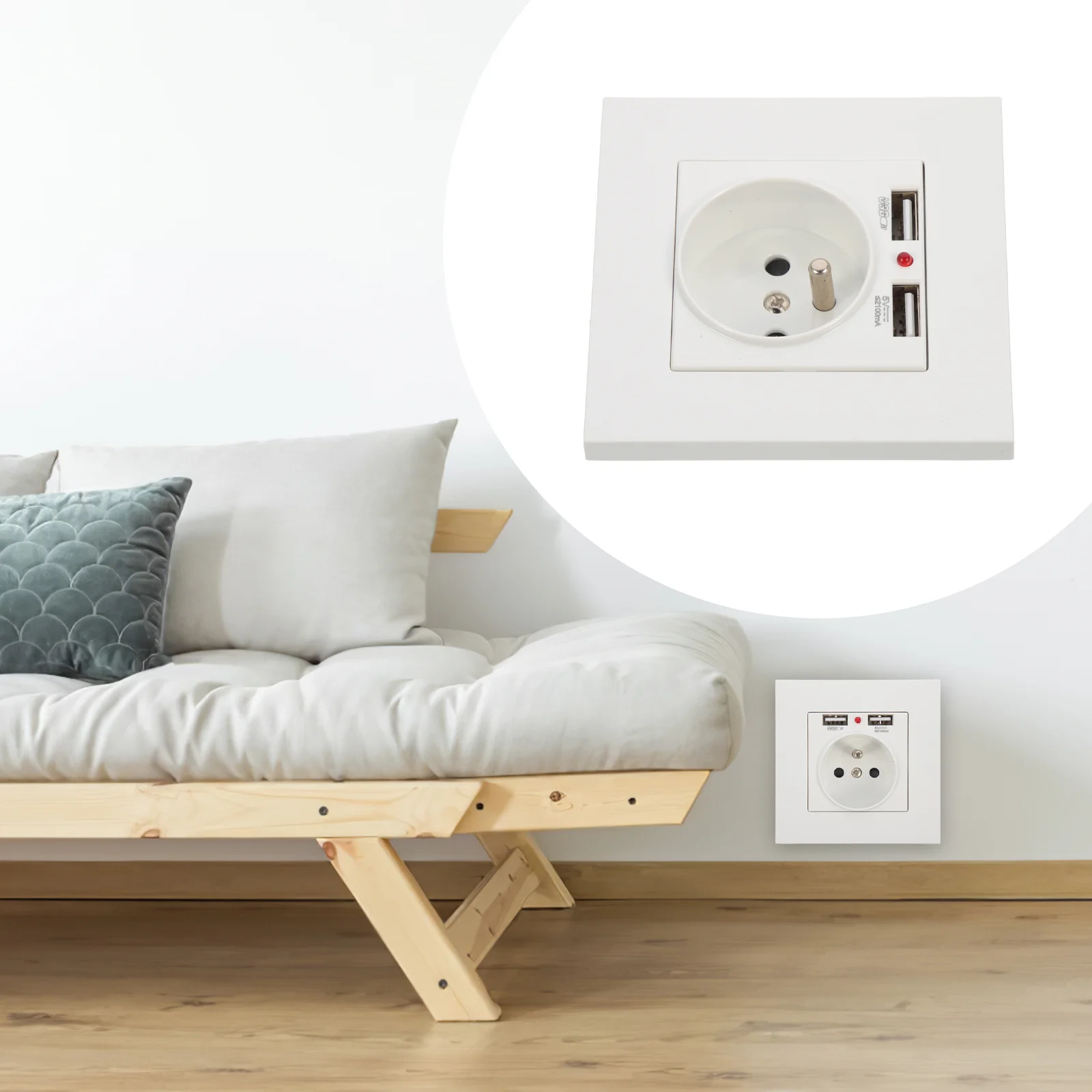 

Usb Socket 86 Type Wall Socket with Double USB French Standard European Standard Socket Panel Bracket