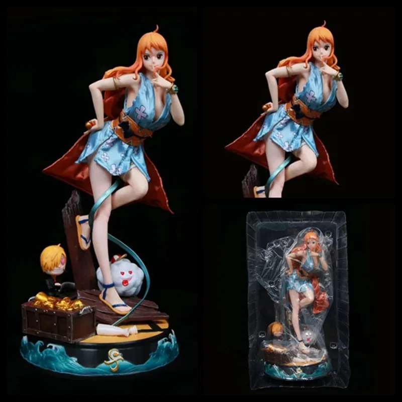 

43cm One Piece Wano Nami GK Anime Figure Undressable Kimono PVC Action Figurine Statue Model Doll Collection Decoration Toy Gift