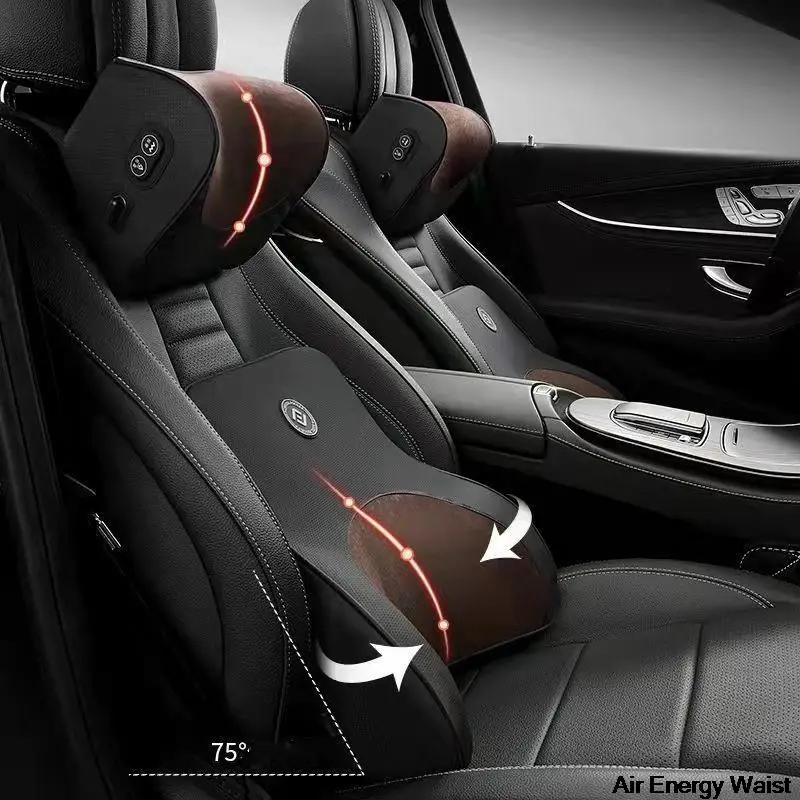 

Universal Car Office Seat Massage Back Cushion Memory Foam Neck Protection Headrest Simulation Human Vibration Massage Pillow