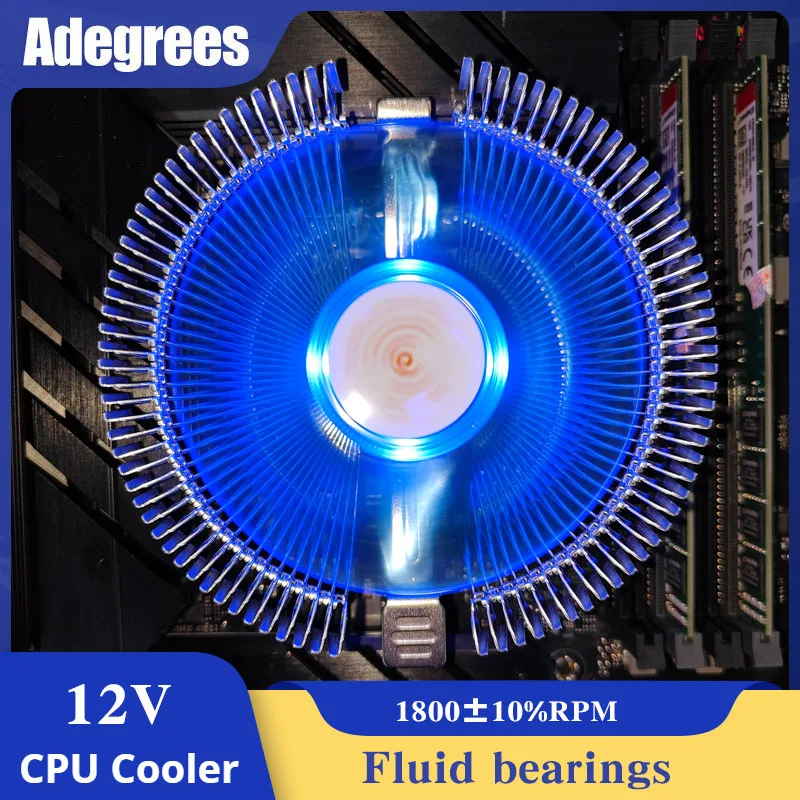 CPU Cooler Desktop Computer LED Aluminum Heatsink PC Radiator for Intel LGA 775 1150 1155 1156 1700 AM3 AM4 Cooling Fan