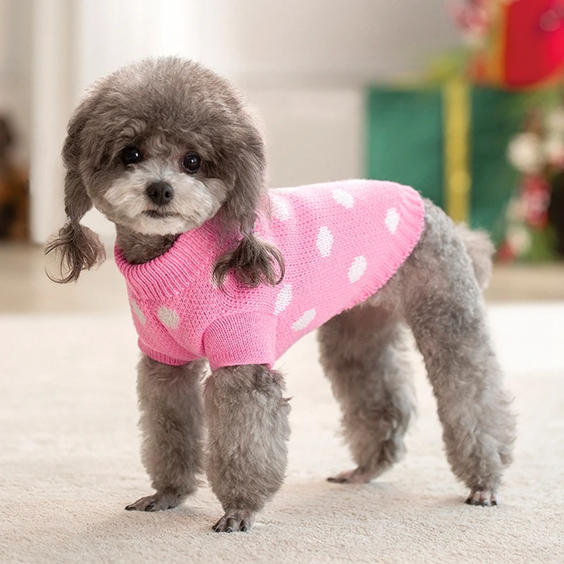Свитера для маленьких и средних собак зимняя теплая одежда свитер домашних