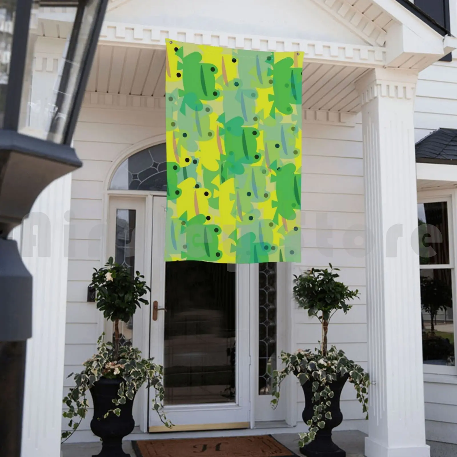 Уличный декор флаг автомобиль лягушка лягушки зеленые счастливые детские