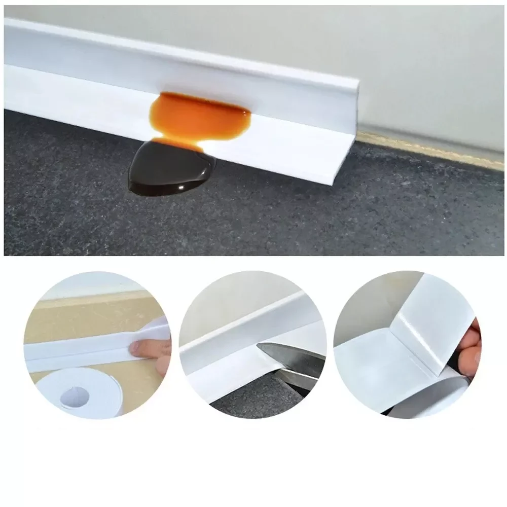 

Shower Sink Bath Sealing Strip Tape White PVC Self adhesive Waterproof Wall Sticker for Bathroom Kitchen Accessories