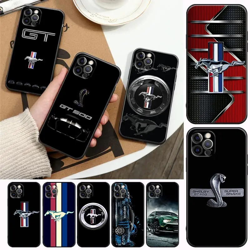 

M-Mustang Logo GT Male Sport Car Apple Case For iPhone 11 12 13 mini Pro Max XS X XR 7 8 plus SE 2020 Soft Silicone Cases Cover