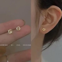 2022 new fashion rose flower stud earrings for women girl korea light luxury elegant charm vintage sweet small jewelry romantic