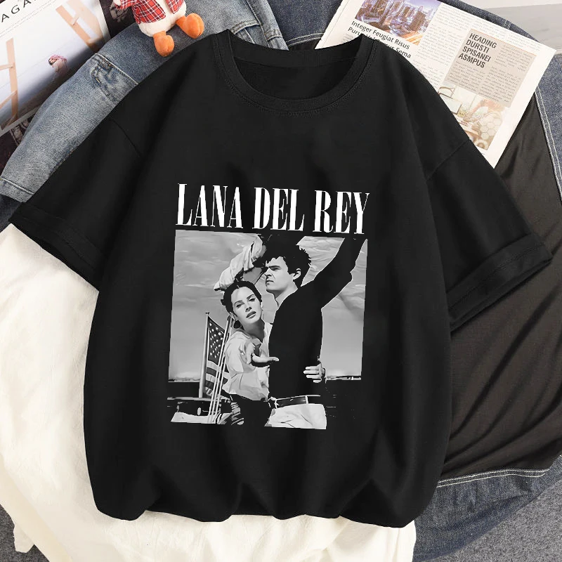 

Vintage Men T-Shirts Singer Lana Del Rey Ldr Sailing Graphics Short-Sleeve Unisex Women T-Shirt Oversized Streetwear Harajuku