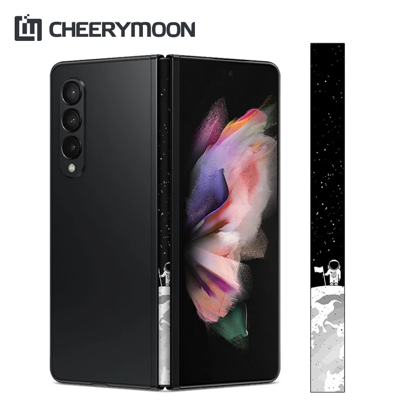 

Colorful 3M Spaceman Astronaut Frame Film Wrap Skin For Samsung Galaxy Z Fold 4 3 2 Fold4 5G Cover Protector Side Border Sticker