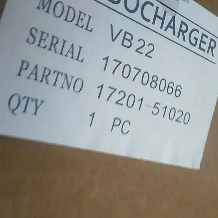 Универсальный турбонагнетатель VB23 RHV4 VB22 1VD-FTV Турбокомпрессор 17208-51010 17201-51020