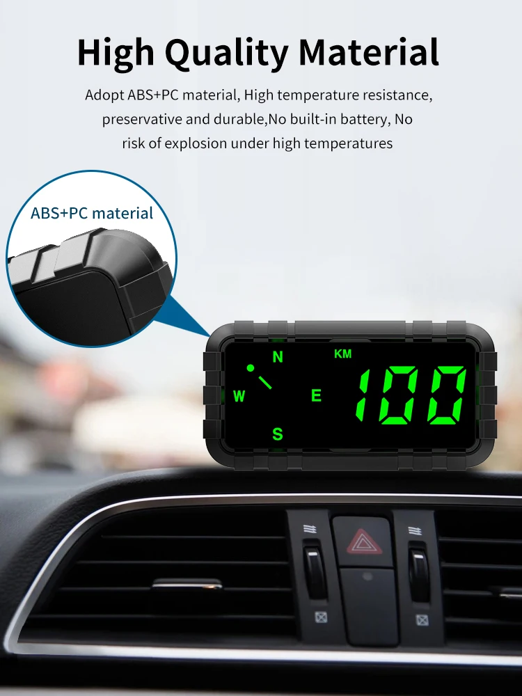 

GPS Digital Hud Head Up Display Windshield Overspeed Brake Safety Alarm USB Temperature Car Accessories Speedometer Projector