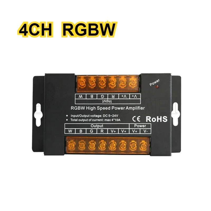 Фото Высокоскоростной усилитель сигнала мощности, 4/5 каналов для 5050 RGBW RGBCW, светодиодная лента, 5/12/24 В постоянного тока, 40/50 А, повторитель данных RGB + CCT №5
