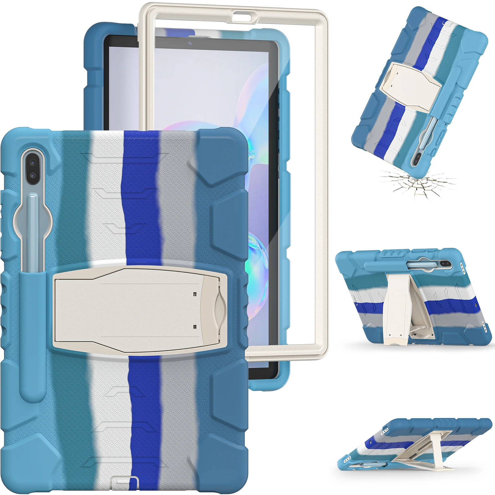 

Tablet Case For Samsung Galaxy Tab S6 10.5 SM-T860 T865 Heavy Duty Rugged Case Kickstand Cover for Tab S6 Lite 10.4 P610 P615