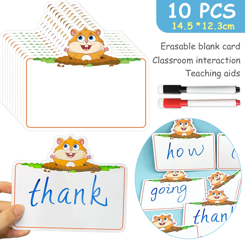 

Hamster Written Card Rewrittable Board Kids Words Learning Teaching Aids Classroom Resources DIY Quiz Game, Childeren Name Card