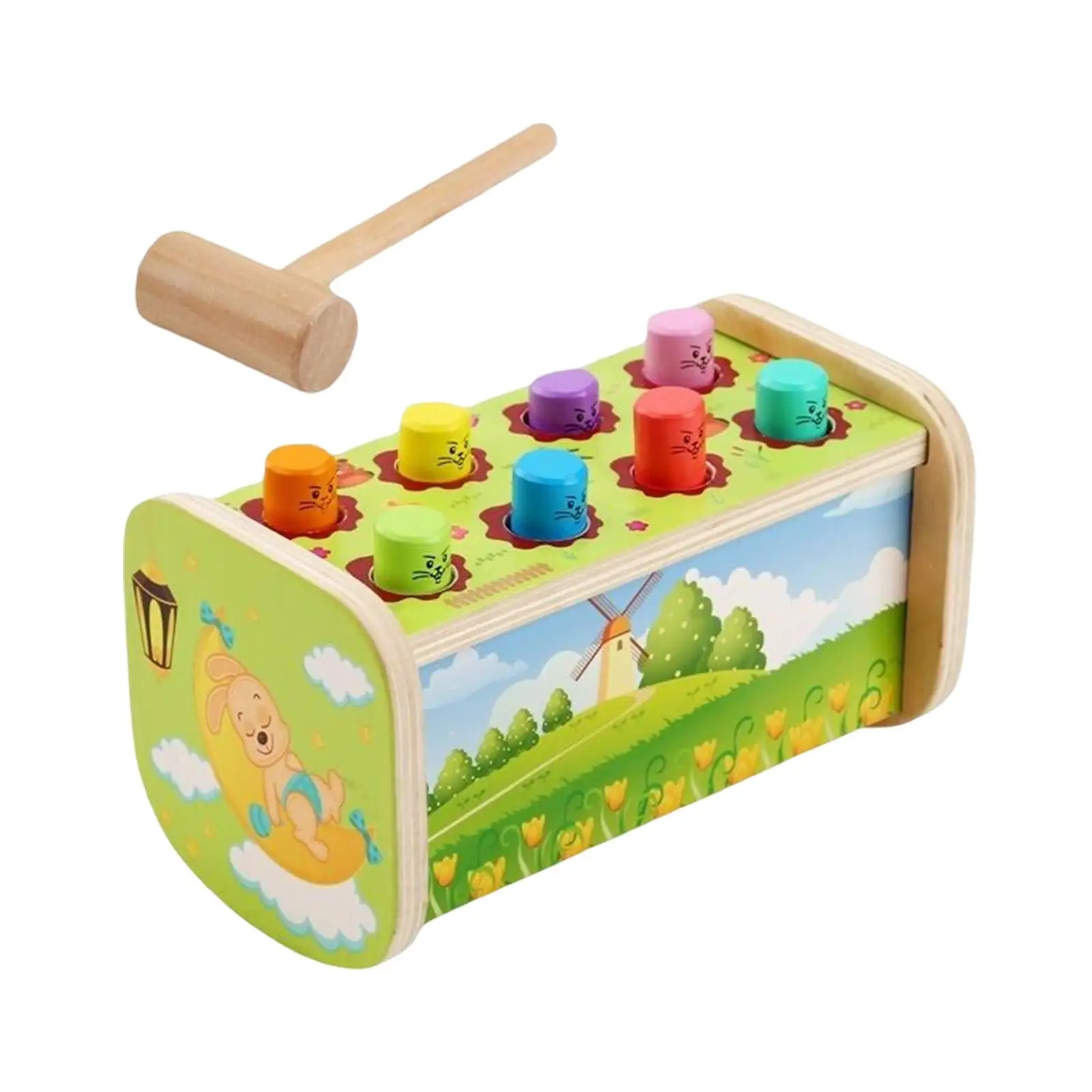 

Деревянная игрушка-скамейка с молотком для детей и мальчиков