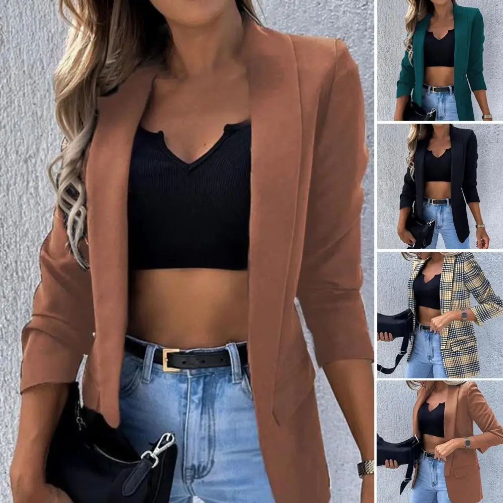 

Vintage Black Printing Blazer Women Jacket High Street Fashion 2022 Spring Plus Size Elegant Office Lady Coat American Stylish