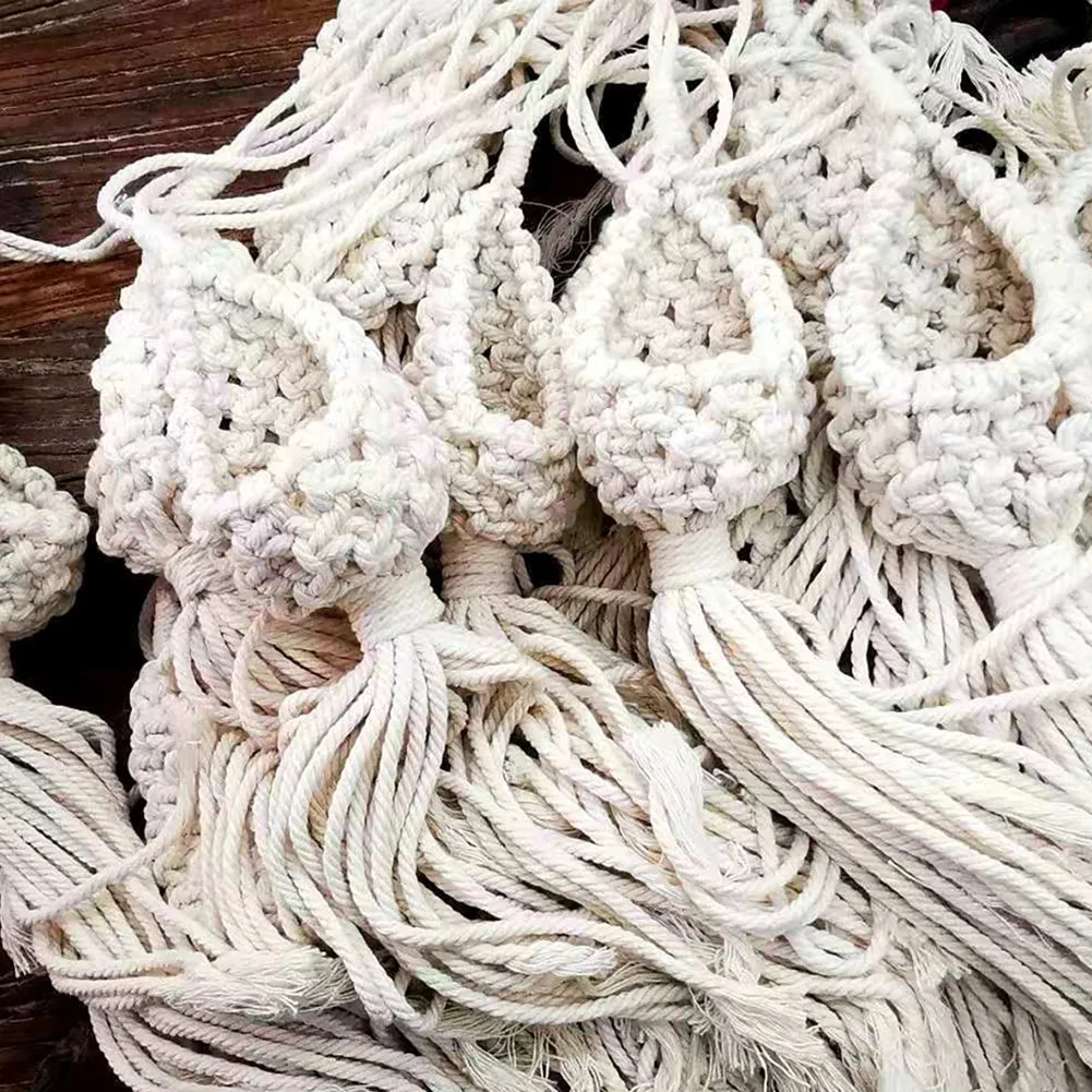 

1PC 60cm Cotton Nordic Hand-Woven Hanging Basket Net Bag Air Pineapple Flower Basket Home Garden Christmas Decoration