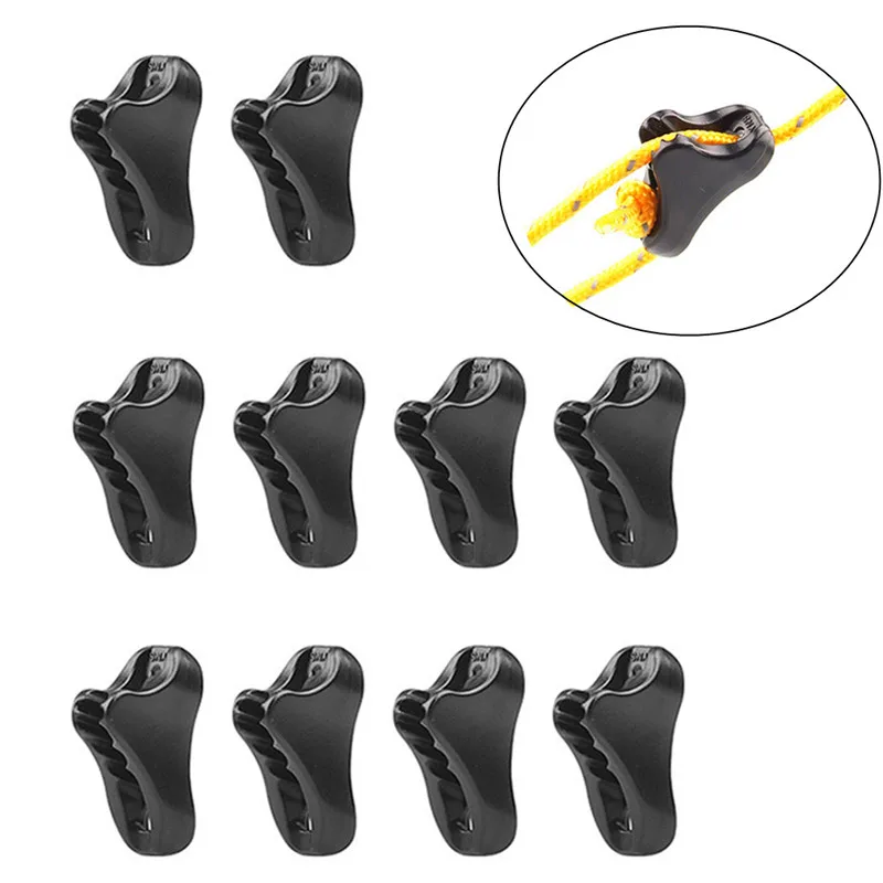 

10pc Tightener Camping Tent Fastener Wind Rope Buckle Triangle Fastener Cord Stopper Tool Outdoor Camping Accessories Dropship