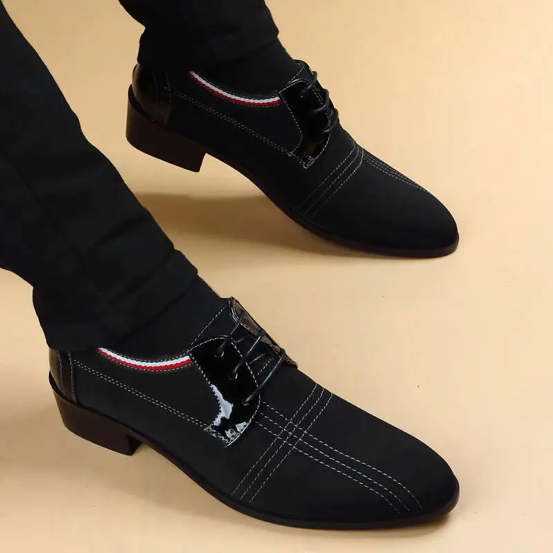 

New Cloth Upper Men Shoes Leather Breathable British Leisure Suit business dress men's canvas shoes