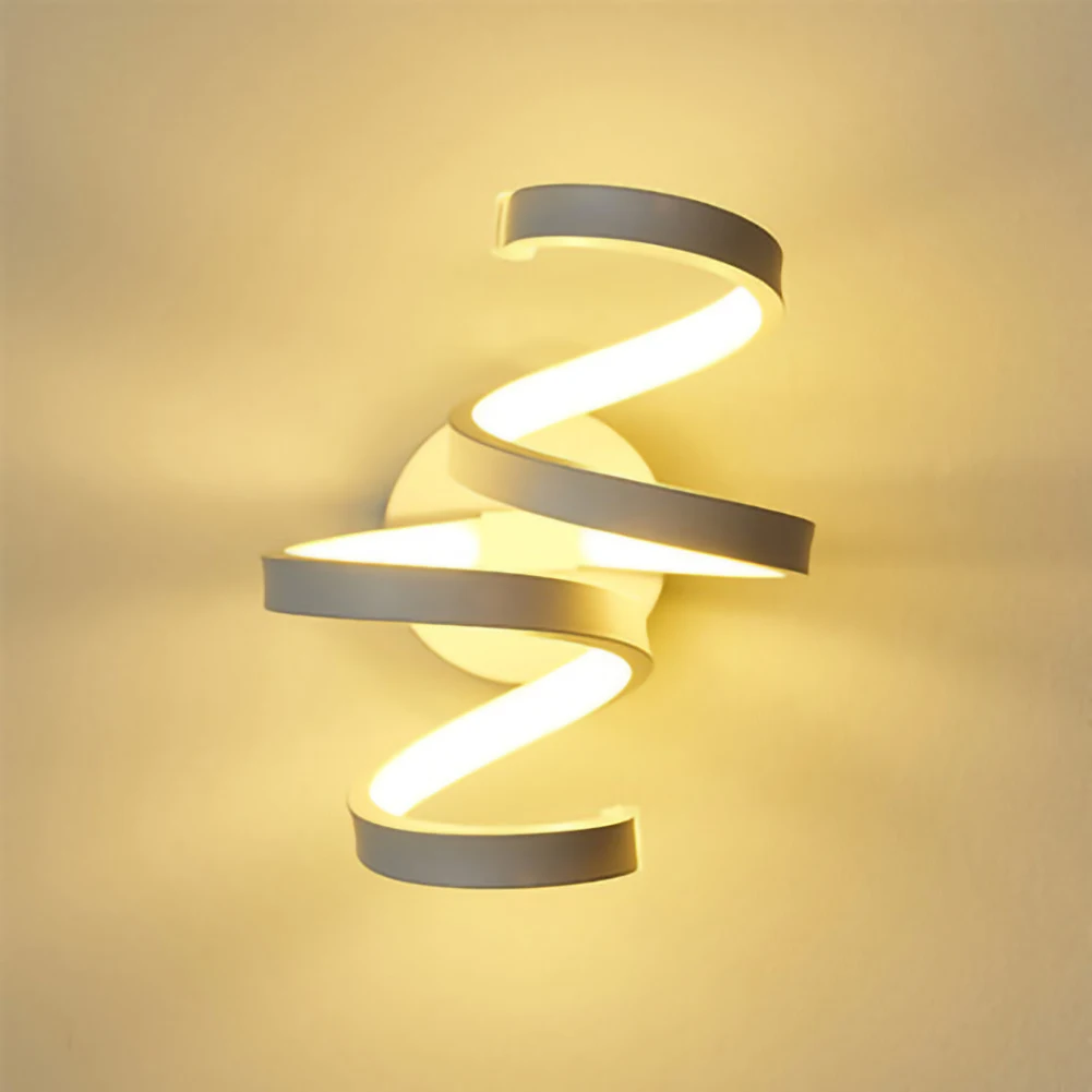 

Modern LED Wall Lamp Living Room Bedroom Bedside Acrylic Iron Curved Light AC 85-240V Indoor Wall Sconce Lighting Decoration