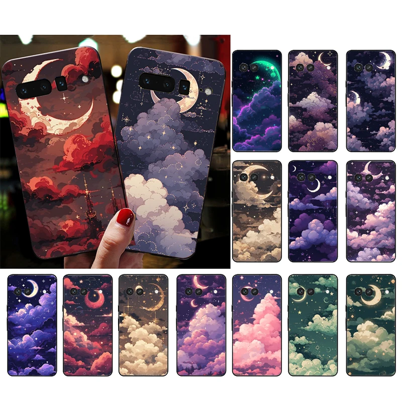 Пейзаж аниме искусство ночное небо Звезды Луна фото для Google Pixel 8 7 Pro 7a 6A 6 8A 4A 3A 4 XL 5 3