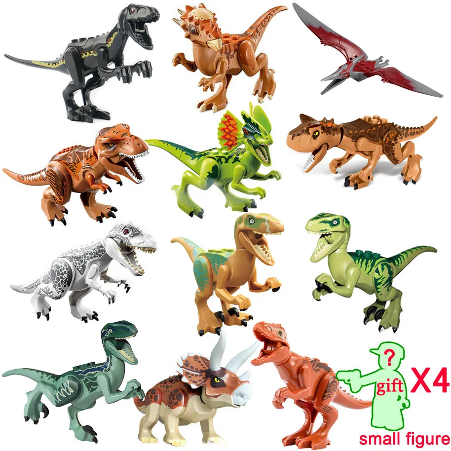 

Jurassic Dinosaur World Set Building Block Toy Figure Tyrannosaurus Velociraptor Triceratop T-Rex Dino Park Brick Toy for Boy