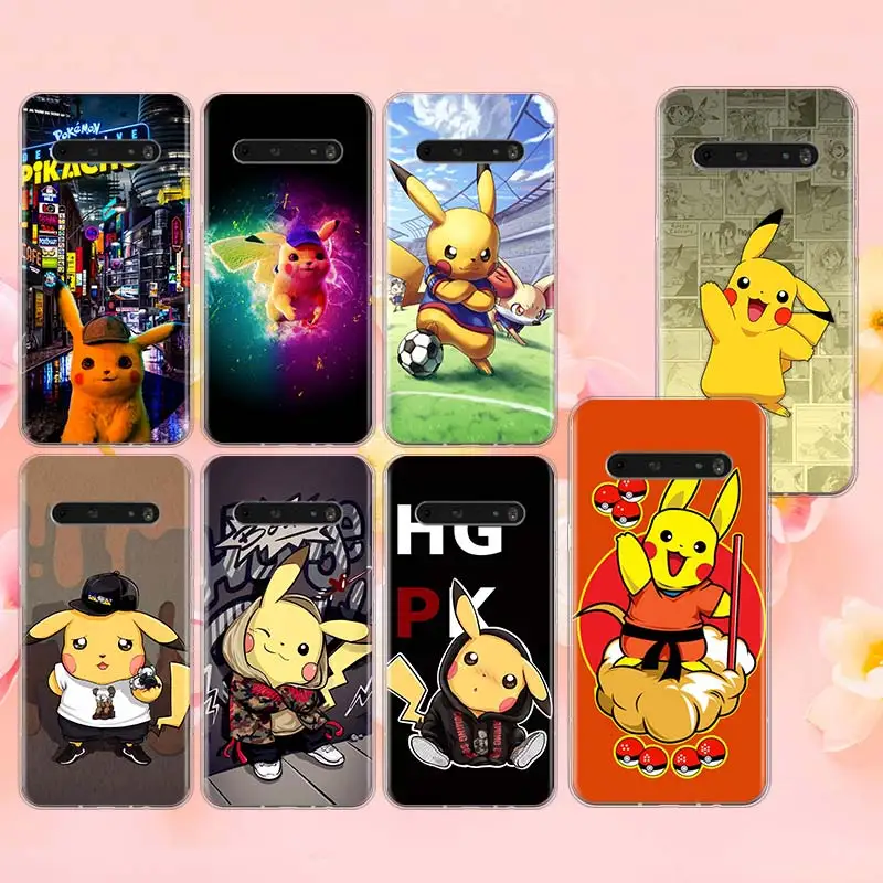 

Cartoon Pikachu Pokemon For LG K92 K22 K71 K61 K51S K41S K50S Q60 V60 V50S V50 V40 V30 G8 X G8S ThinQ Transparent Phone Case