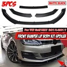 Матовый черный Автомобильный передний бампер, сплиттер, диффузор для губ, комплект кузова, дефлектор спойлера протектор для губ, чехол для VW Golf MK7 2014-2017