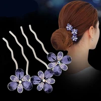 insert comb hairpin hair comb adult bride hair accessories rhinestone ball head flower plate hair clip hairpin head jewelry e24