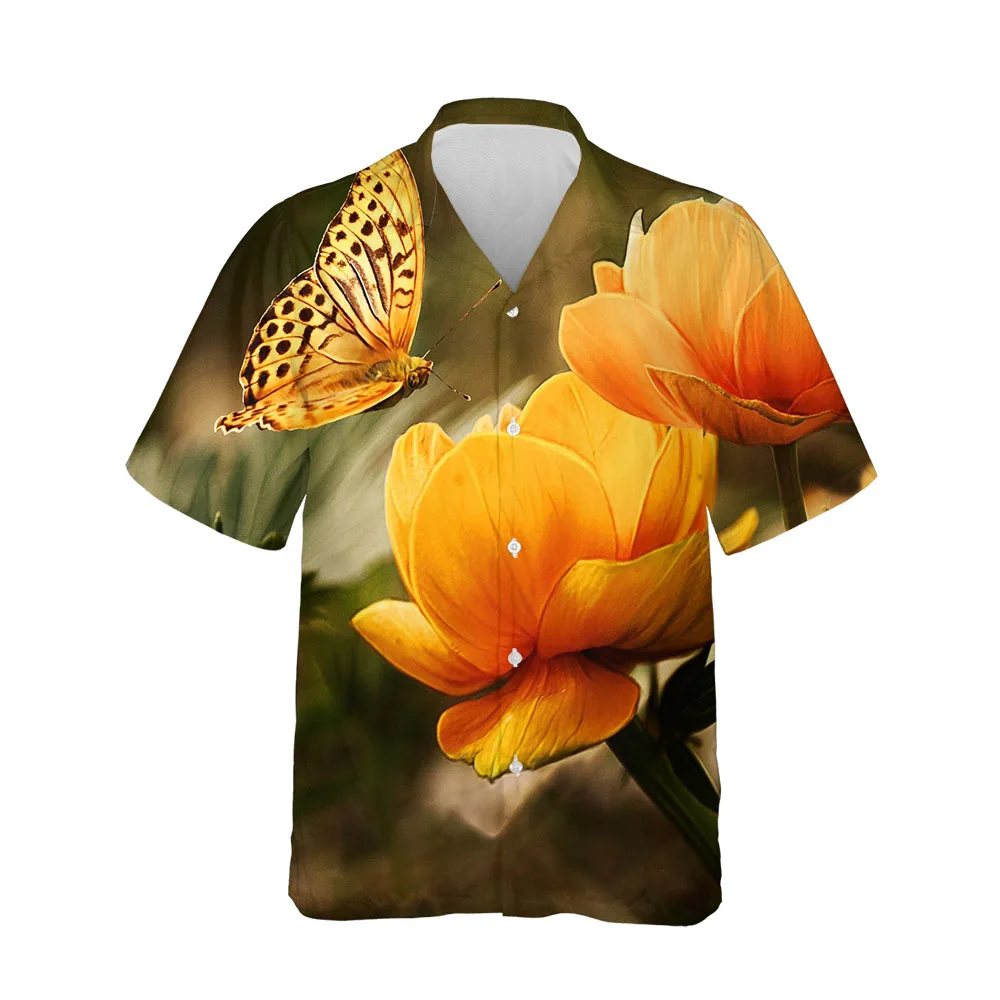 Jumeast New 3D Summer Men Shirt Fashion Butterfly Series Mens Hawaiian Shirt Short Sleeve Streetwear Casual Breathable Blouses