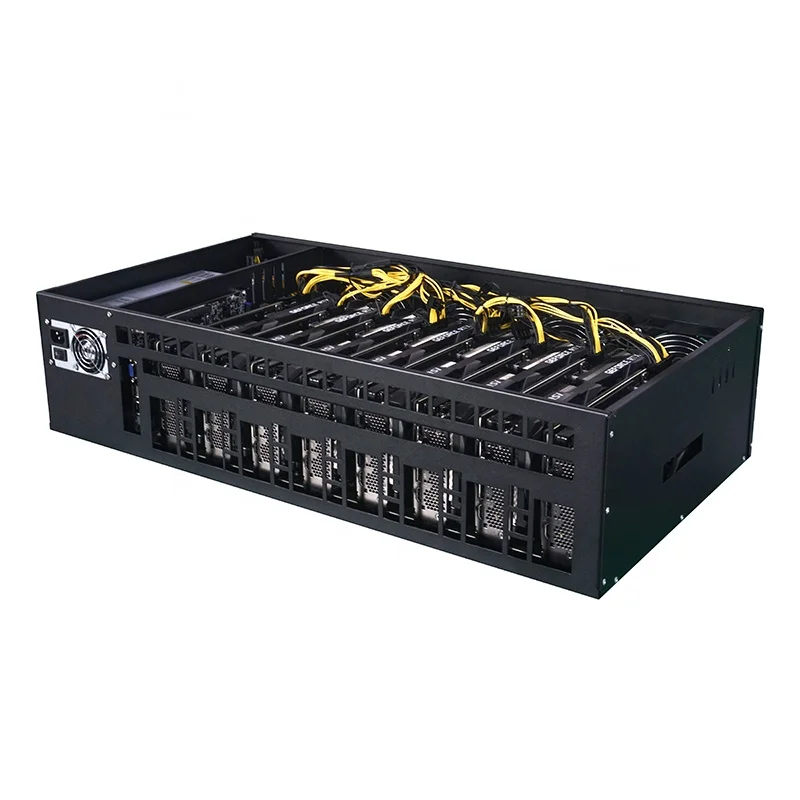 

cheap price graphic card box chassis barebone system 8gpu with 8 fans 8GPU sever case For BTC ETH platform