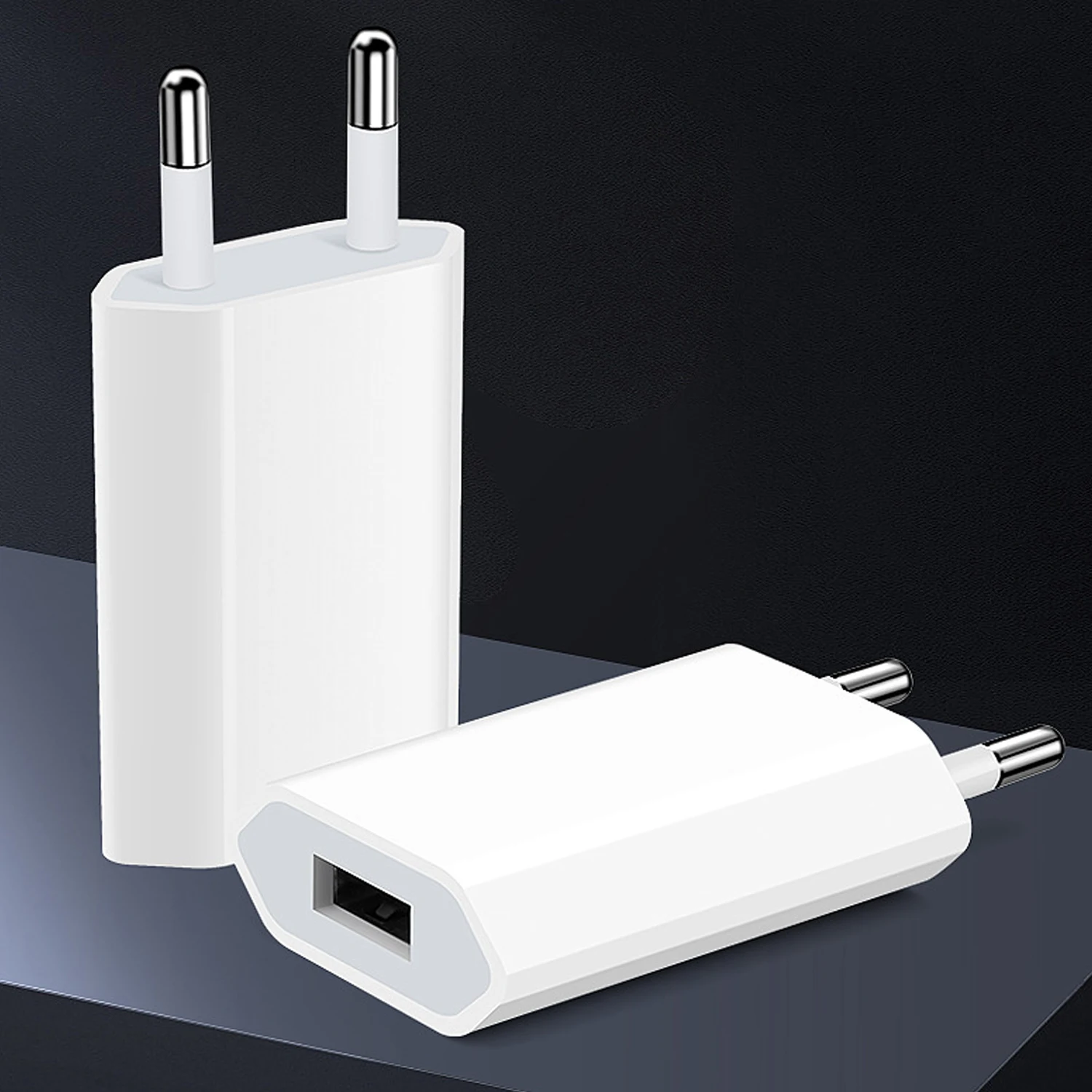 

EU Standard Wall Adapter Fast Charging For iPhone 5 5S 6 6S 7 8 Plus SE X XR XS Max USB Charge Adapter Dual Round Plugs