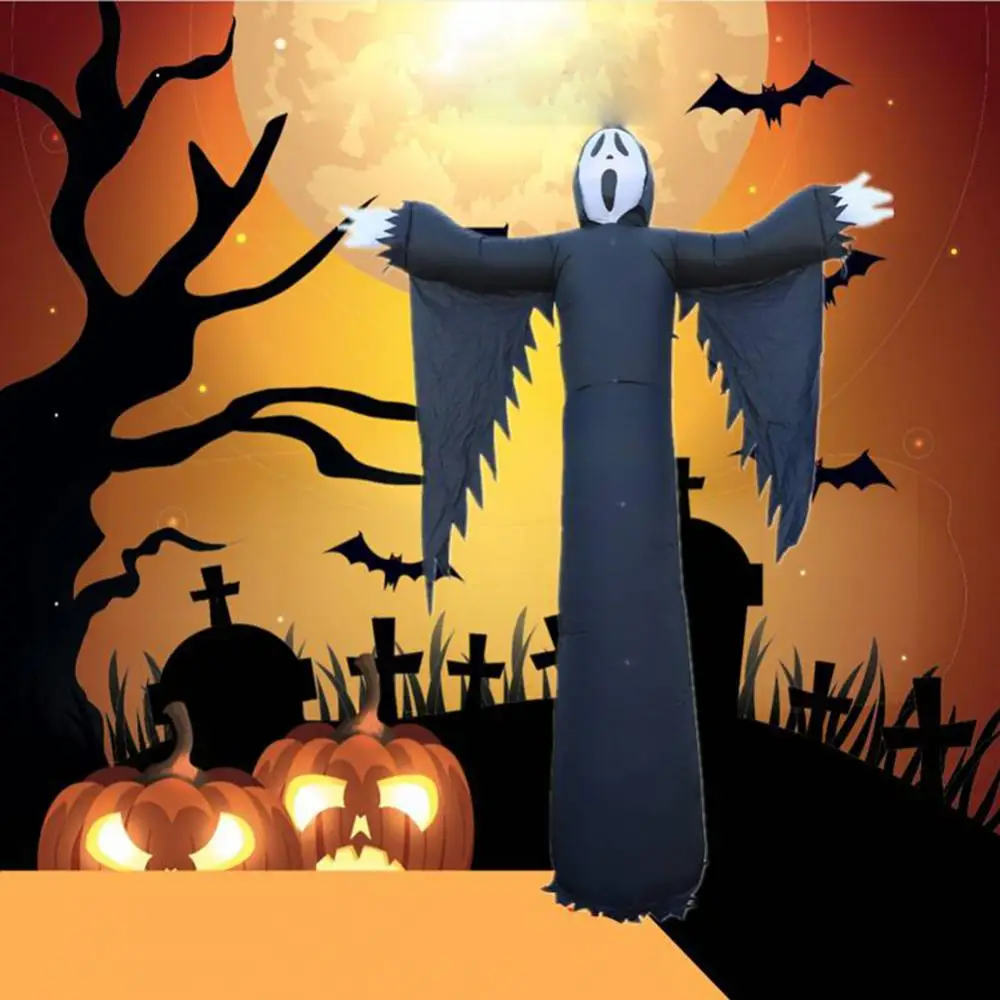 

3.6M Halloween Inflatables Decoration Outdoor Blow Up Grim Reaper Ghost With Scythe LED Lights Yard Garden Lawn Home Party Toy