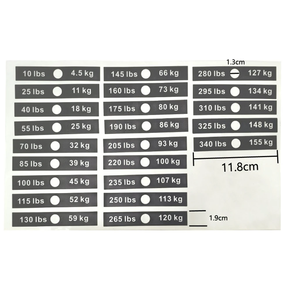 

Наклейки на вес, этикетки с номерами оборудования для фитнеса, 119x18 мм, от 5 кг до 100 кг, наклейки с номерами этикеток для тренажерного зала