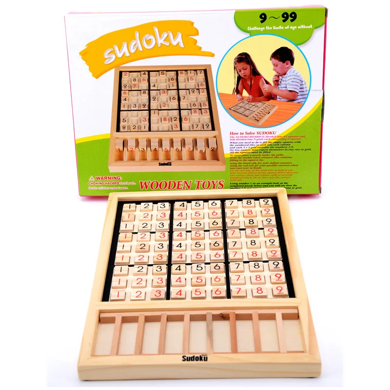 

Montessori Wooden toy adult intelligence math game sudoku Latin square puzzle Number Place school baby birthday gift 1set