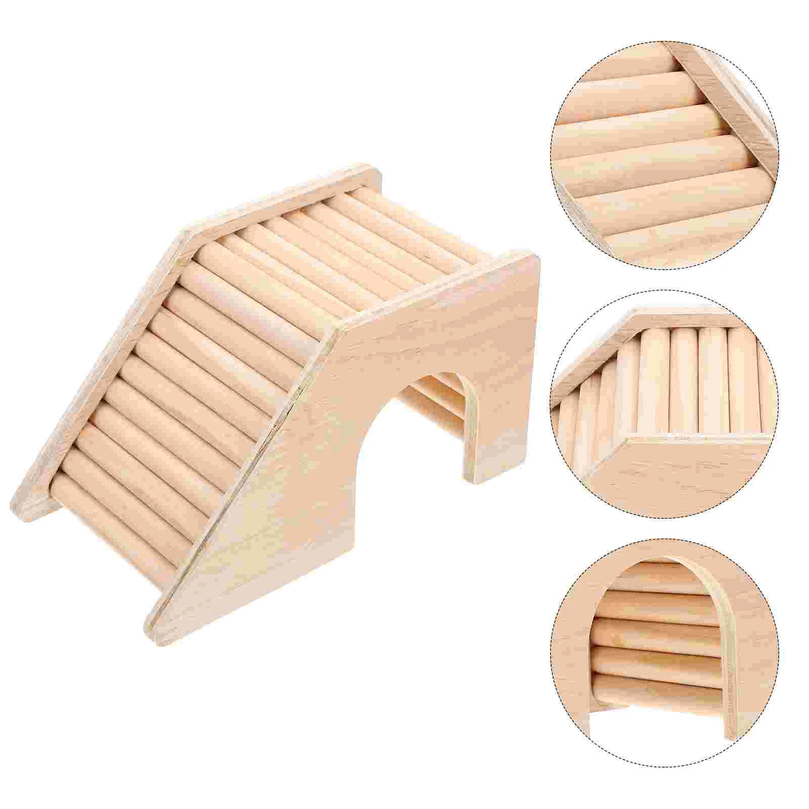 

Reptile Fogger Hamster Climbing Ladder Stair Hideaway House 17X9.5X9CM Hut Chinchilla Wooden