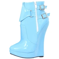 women ankle boots 18cm super high wedge heel platform boots custom color