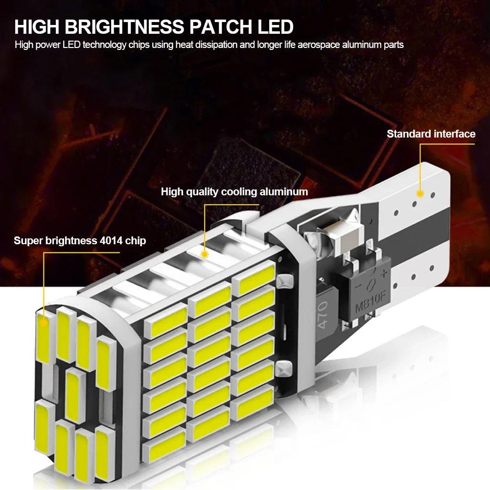 Автомобильные светодиодные лампы T15 W16W Canbus без ошибок 4014SMD аксессуары для салона