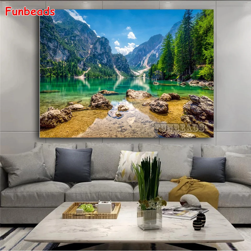 3D Алмазная живопись своими руками Мэй цзиншань и вода Вышивка крестом мозаика