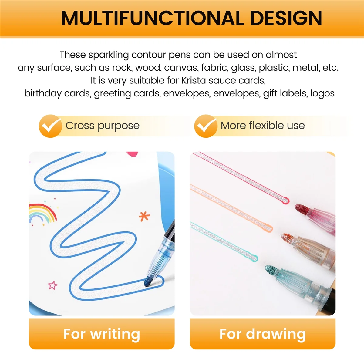 Мерцающие маркеры Doodle Outline Dazzles: 12 цветов набор блестящих ручек с двойной линией