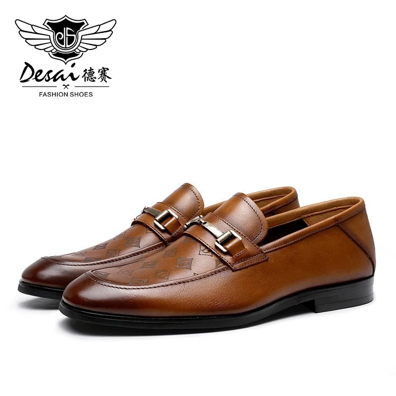 

Мужские повседневные лоферы из натуральной кожи, на платформе