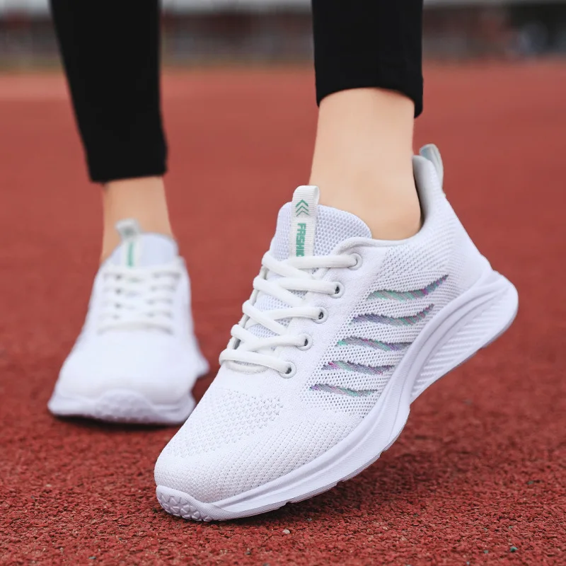 

Boy Child Sneaker Flying Weave Sports Shoes Female 2021 Summer New Mesh Breathable Korean Casual White Student Running