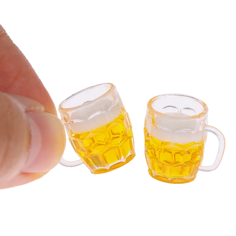 

1Pc 1:12 Dollhouse miniature beer cup doll house kitchen drink accessories