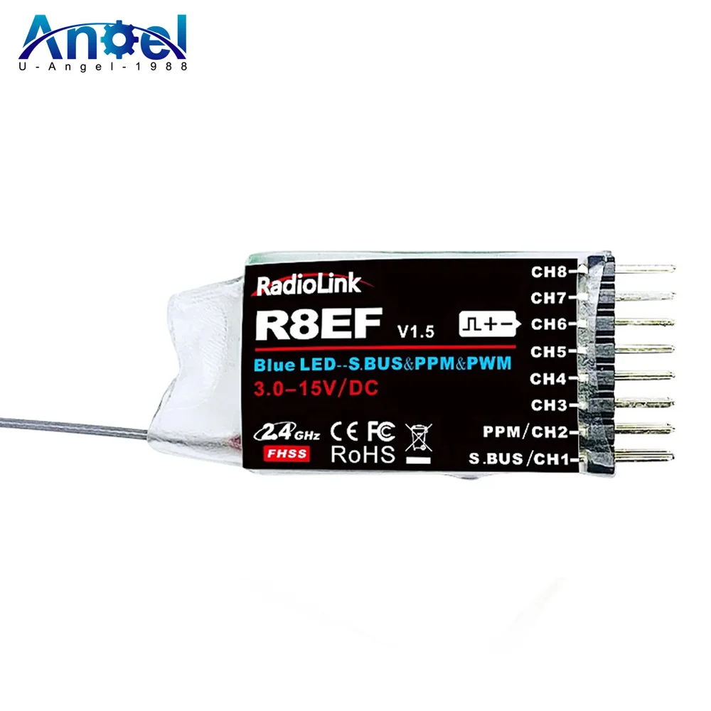 Радиоуправляемый приемник Radiolink R8EF 2,4 ГГц 8 каналов Поддержка S-Bus/PPM/PWM сигнала для 8CH T8FB T8S Радиоуправляемый передатчик Радиоуправляемый автомобиль Лодка Самолет