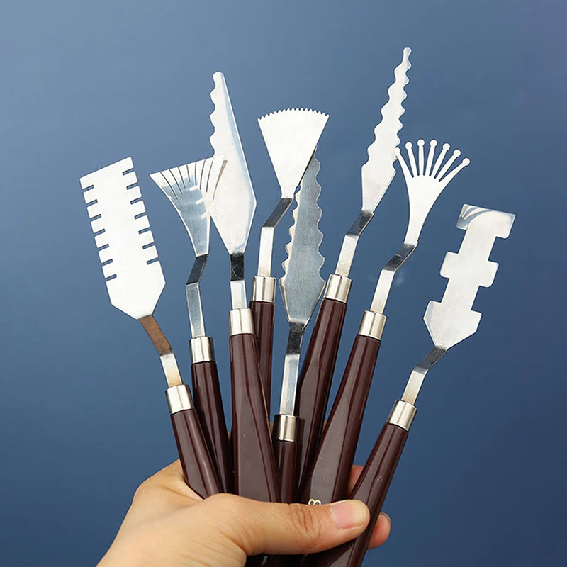 

1/9 шт., металлический скребок для рисования цветов