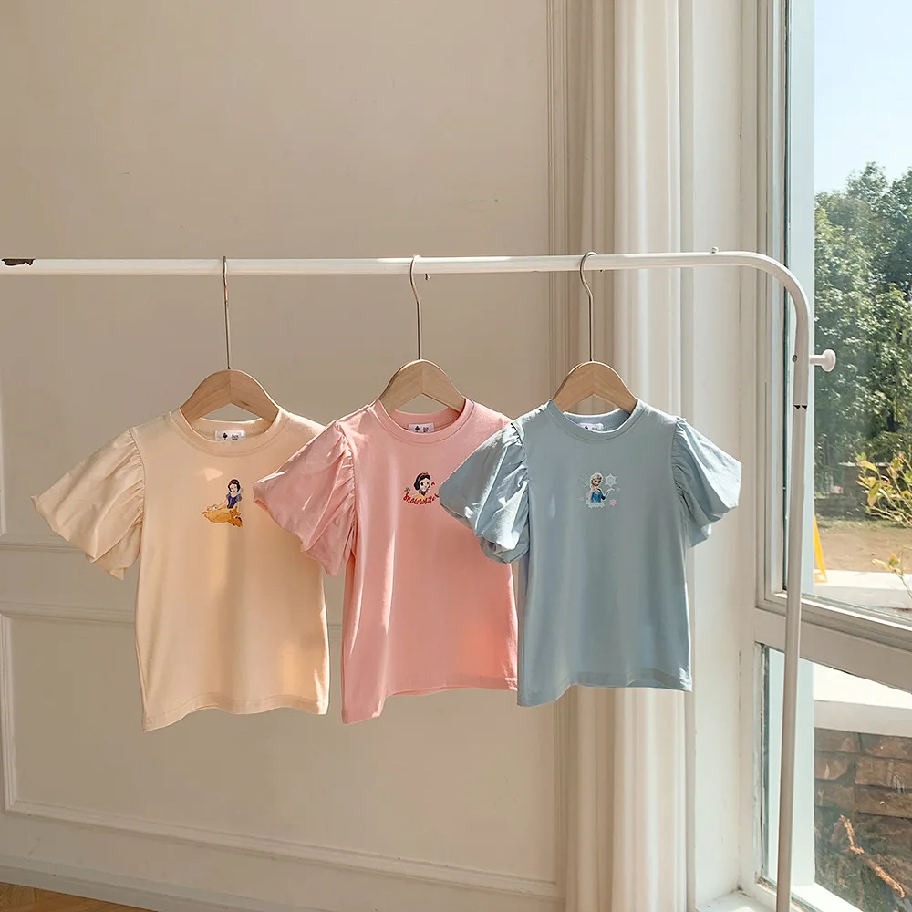 

Summer Girls Korean Disney Print T-Shirt Girls Clothes Kids Summer Clothes Fashion Clothes Birthday Tshirt Women