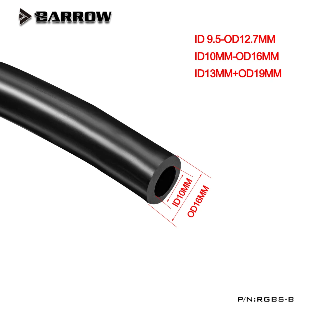 Водяное охлаждение BARROW трубка из мягкого ПВХ ID9.5mm + OD12.7mm/ID10mm OD16mm/ID13mm OD19mm шланг для