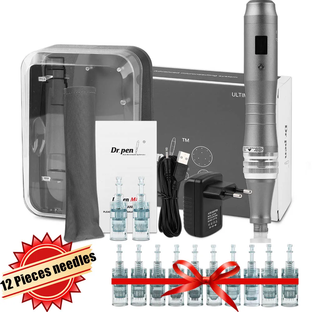

Dermapen Device Derma Pen M8 with 12pcs Cartridges Microneedling Machine Electric Wireless Derma Pen BB Glow Facial Mesotherapy
