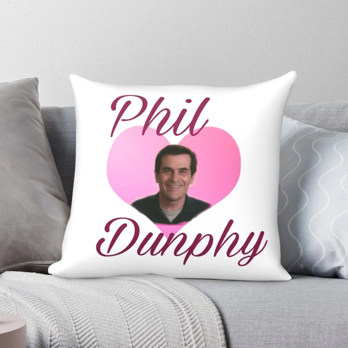 

Modern Family Phil Dunphy Heart Meme Square Pillowcase Polyester Linen Velvet Printed Decor Throw Pillow Case Sofa Cushion Cover